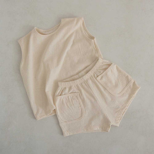 Cream 2 Piece Tank & Short Set