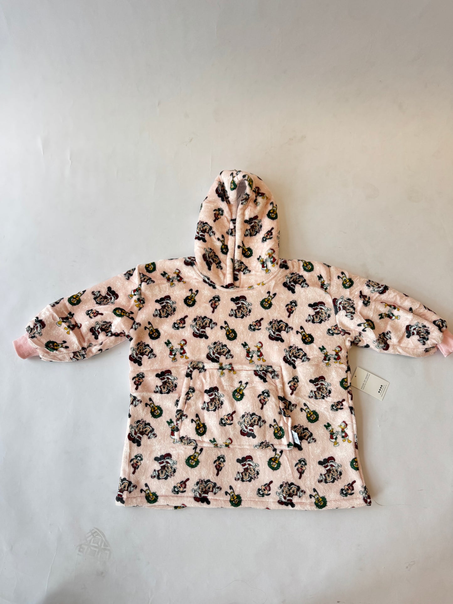 Holiday Mickey Sherpa Lined Hoodie Blanket - Pink