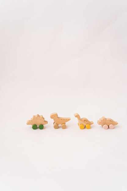Wooden Dinosaurs on Wheels