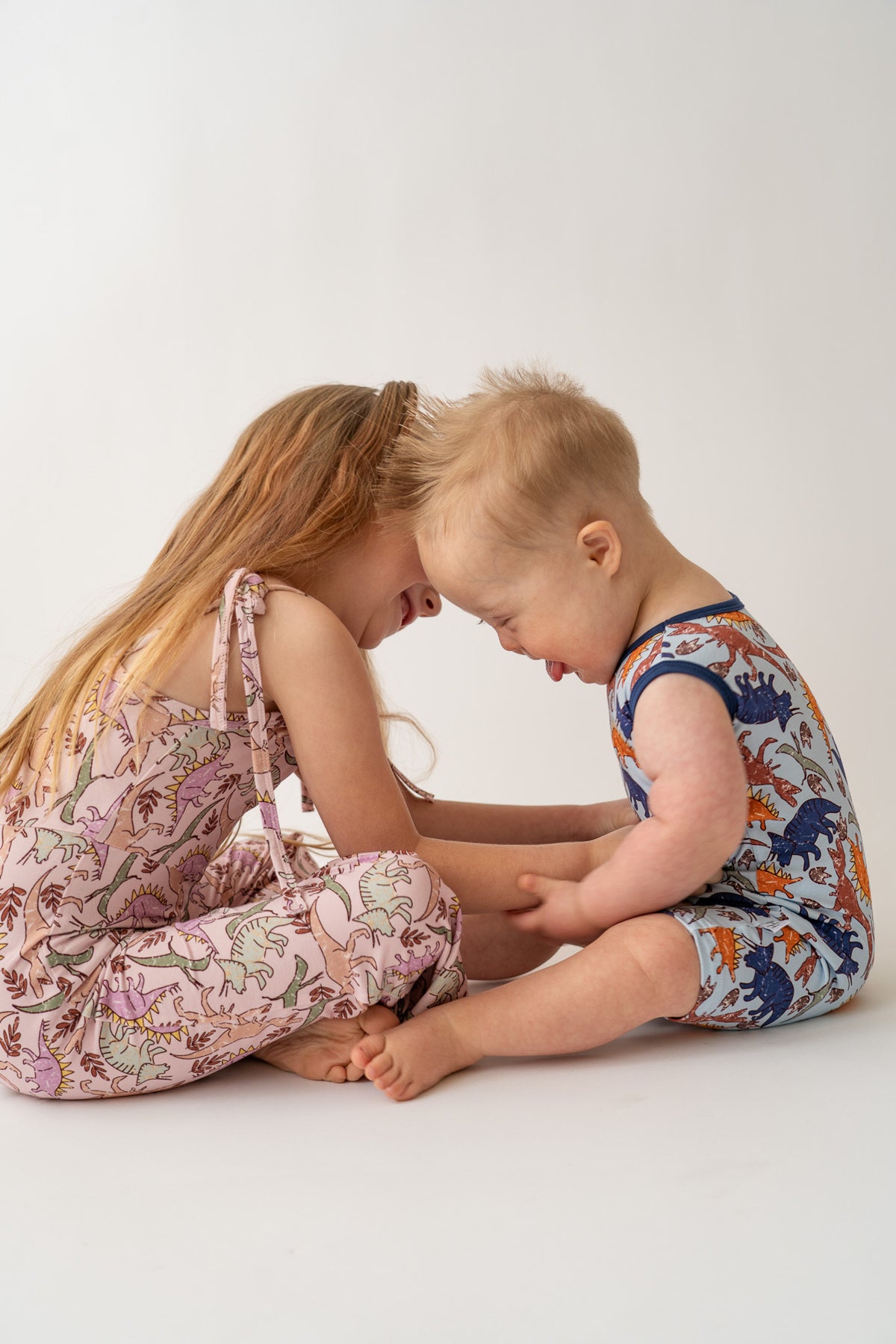 Blue Dino Shorty Tank Romper