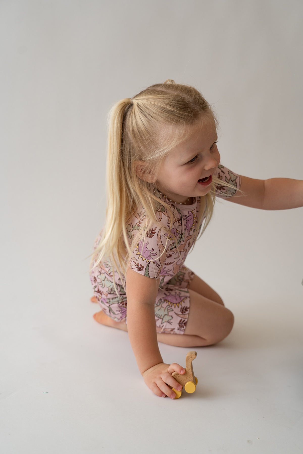 Pink Dino 2 piece shorty PJ's