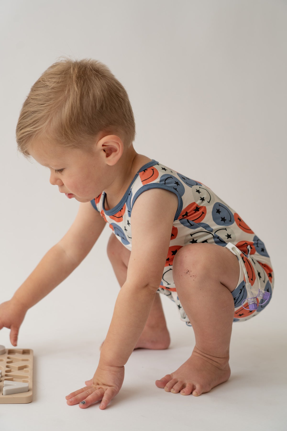 Festive Smiley Shorty Tank Romper