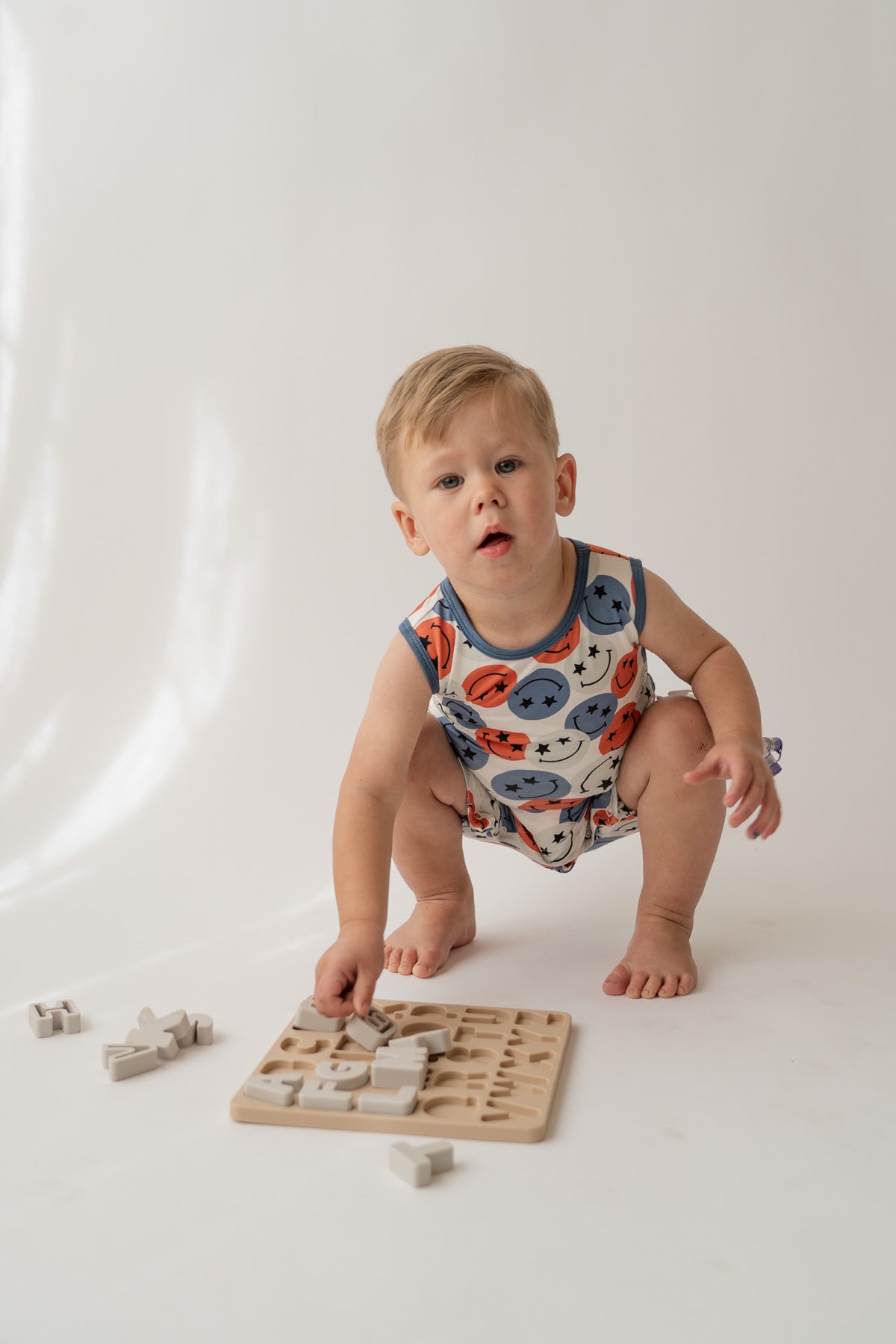 Festive Smiley Shorty Tank Romper