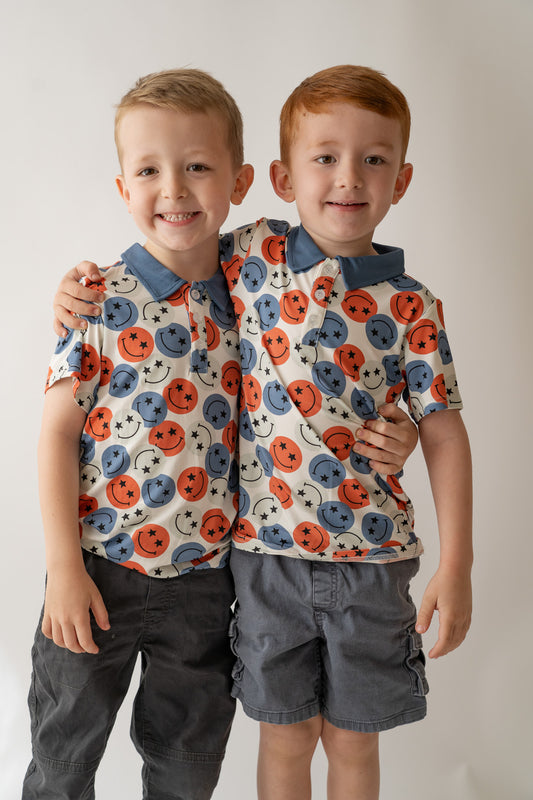 Festive Smiley Polo Shirt