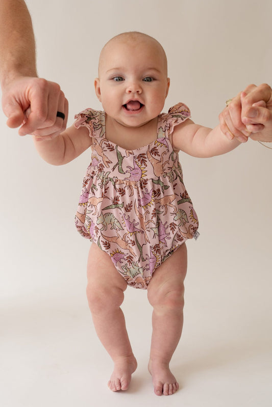 Pink Dino Bubble Romper