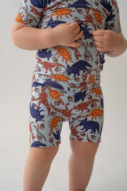 Blue Dino 2 piece shorty PJ's