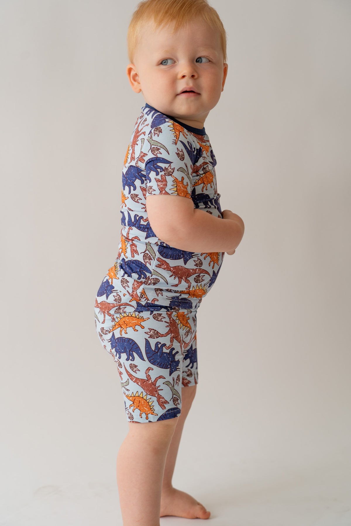 Blue Dino 2 piece shorty PJ's