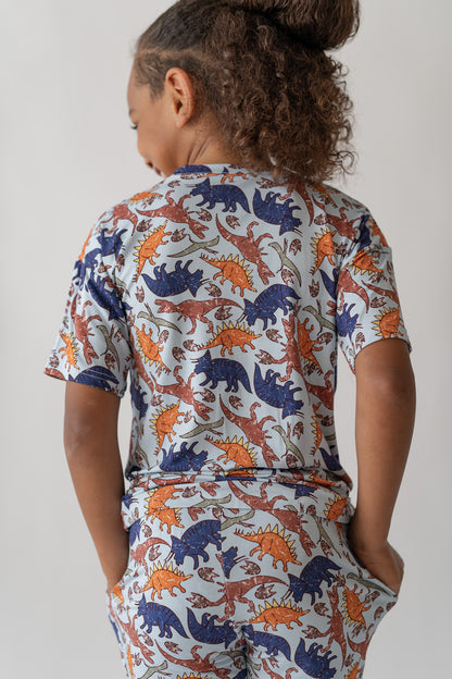 Blue Dino Boy's Casual Day Set