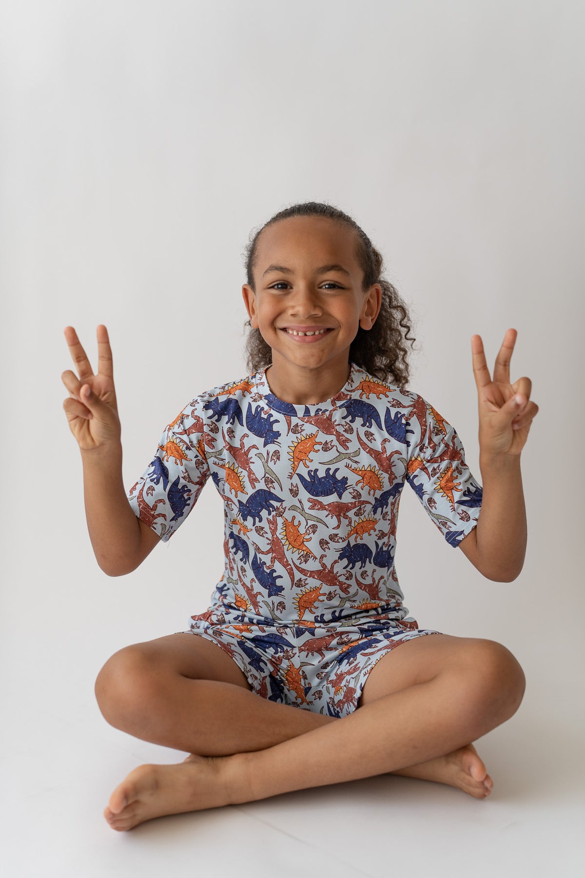 Blue Dino Boy's Casual Day Set