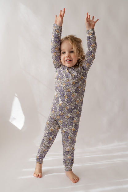 Purple Flower Power 2 piece pj's