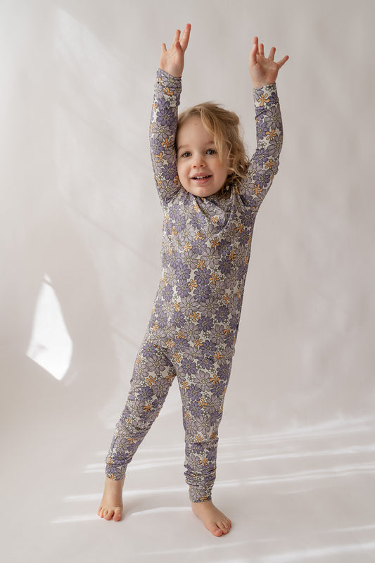 Purple Flower Power 2 piece pj's