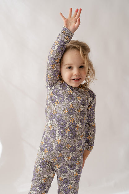 Purple Flower Power 2 piece pj's