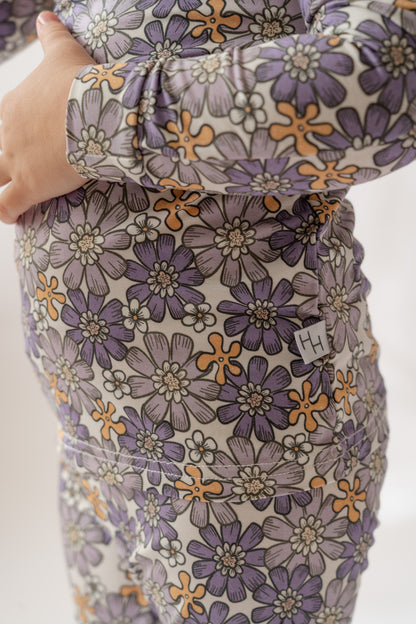 Purple Flower Power 2 piece pj's