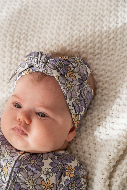Purple Flower Power Bow