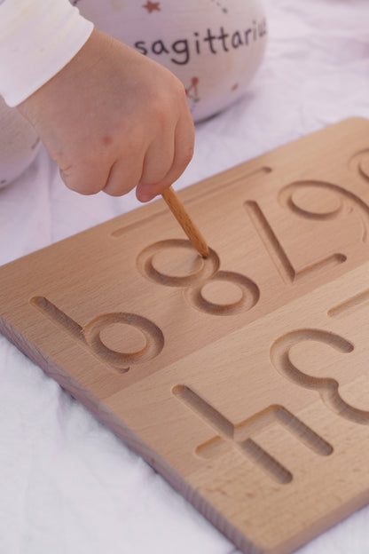 Walnut Numbers and Shapes tracing board