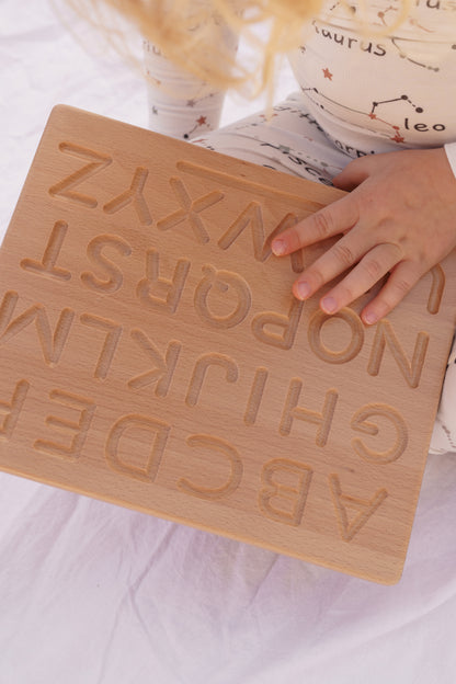 Walnut ABC tracing board
