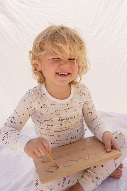 Walnut Numbers and Shapes tracing board