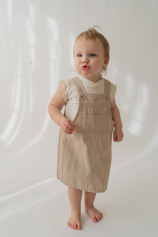 Khaki Overall Dress