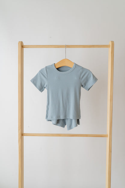 Blue 2 Piece Ribbed Day Set