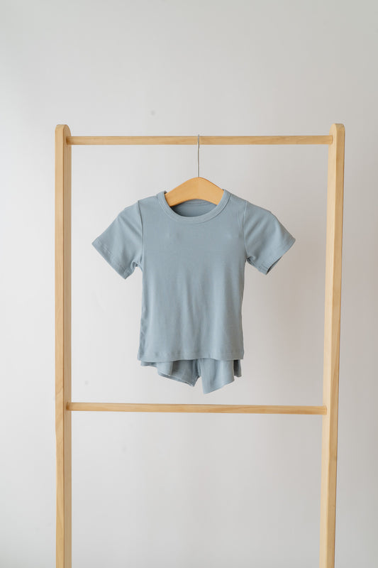 Blue 2 Piece Ribbed Day Set