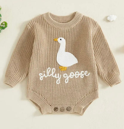 Silly Goose Knit Sweater Romper