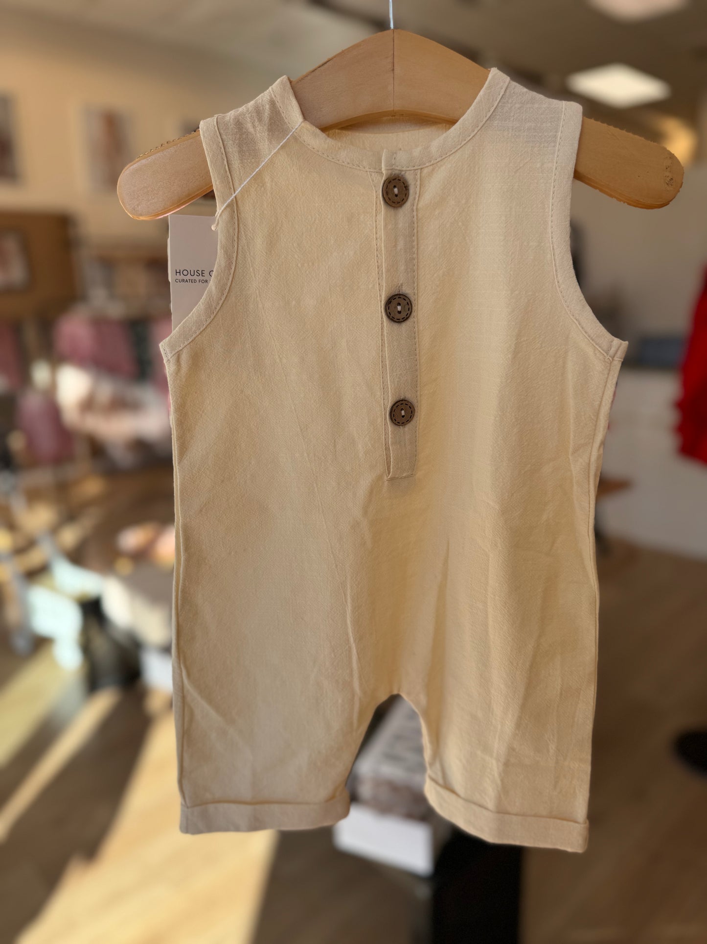 Cream Button Romper