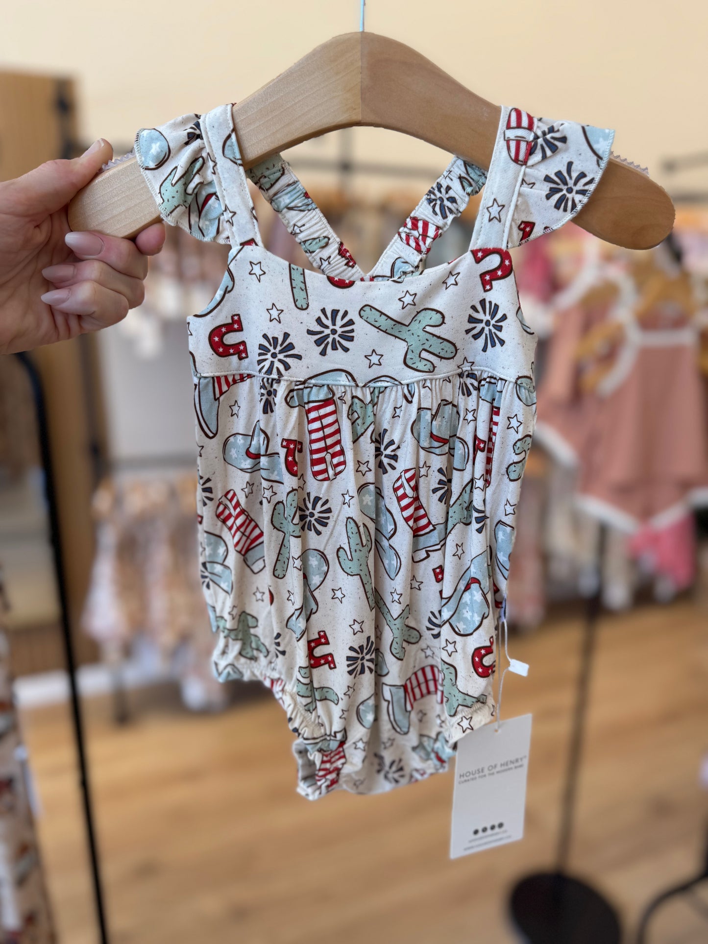 American Rodeo bubble romper