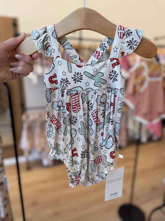 American Rodeo bubble romper