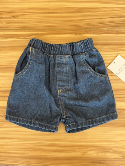 Dark wash denim short