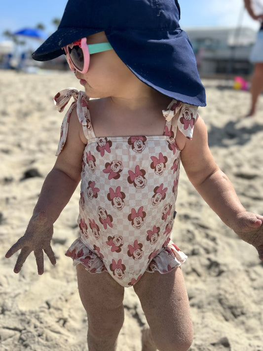 Vintage Minnie Girls One Piece Swim