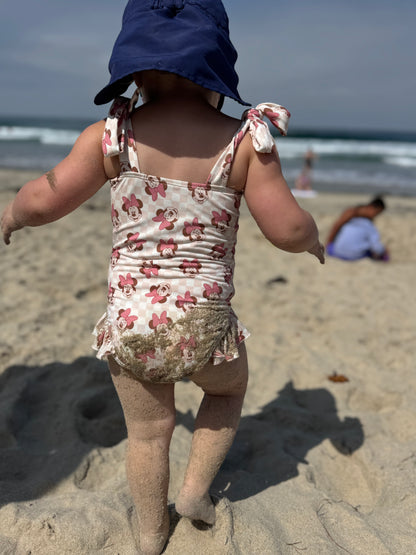 Vintage Minnie Girls One Piece Swim