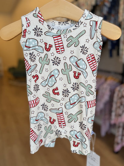 American Rodeo Shorty Tank Romper