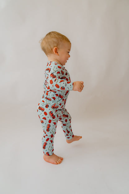 Blue Fire Trucks 2 piece PJ's