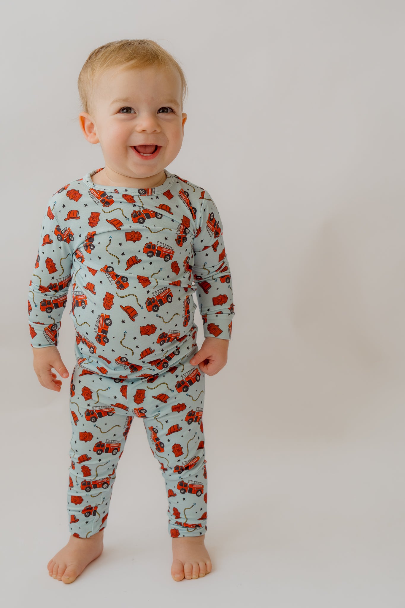 Blue Fire Trucks 2 piece PJ's
