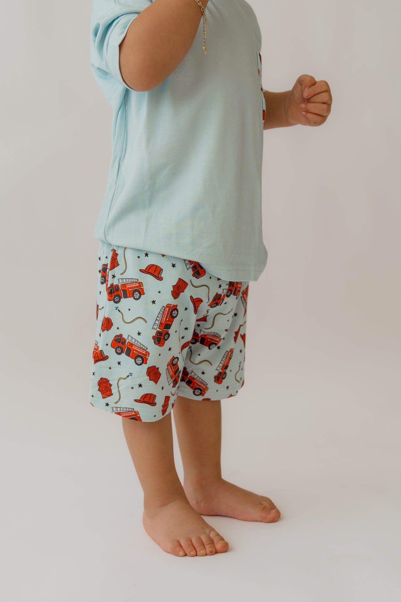 Blue Fire Trucks Boy's Casual Set
