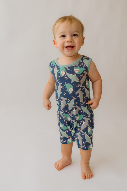 Sharks Shorty Tank Romper