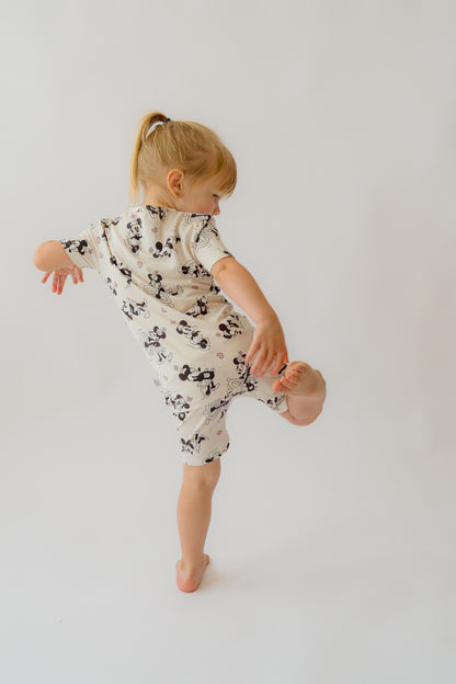 Steamboat Willie Girl's Shorty 2 piece PJ's
