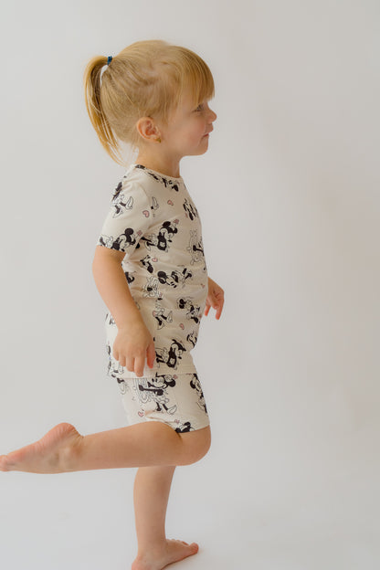 Steamboat Willie Girl's Shorty 2 piece PJ's