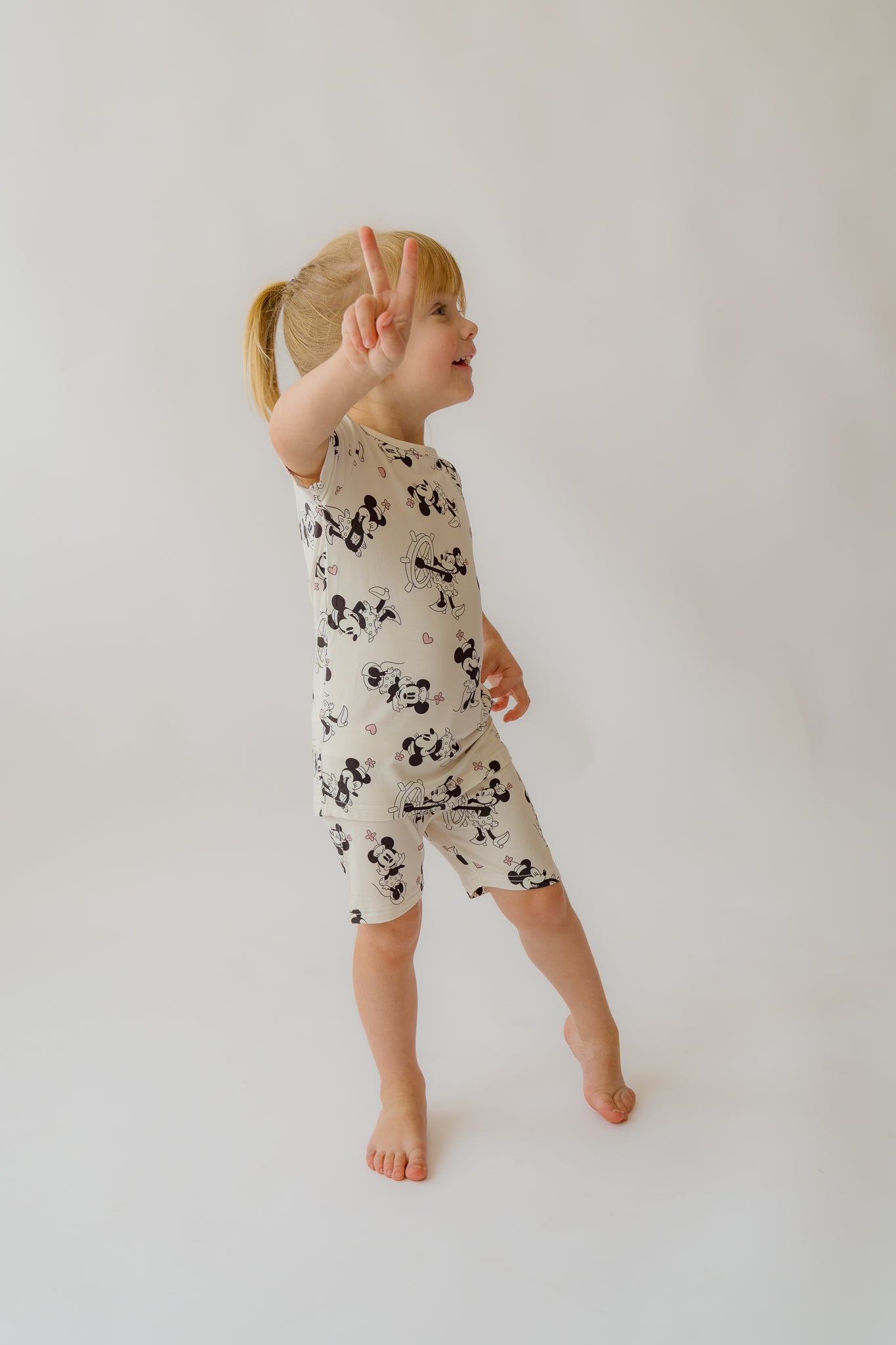 Steamboat Willie Girl's Shorty 2 piece PJ's