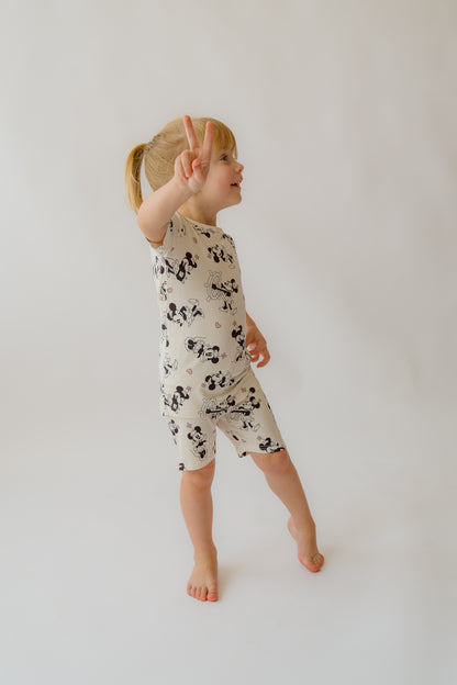 Steamboat Willie Girl's Shorty 2 piece PJ's