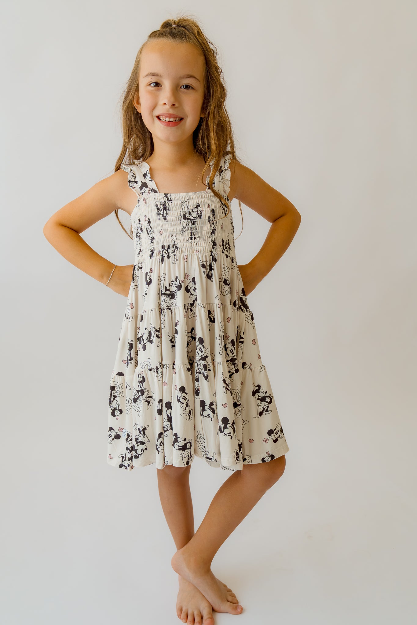 Steamboat Willie Girl's Shirred Dress