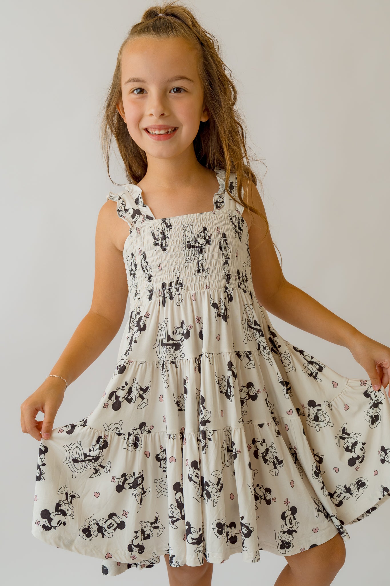 Steamboat Willie Girl's Shirred Dress