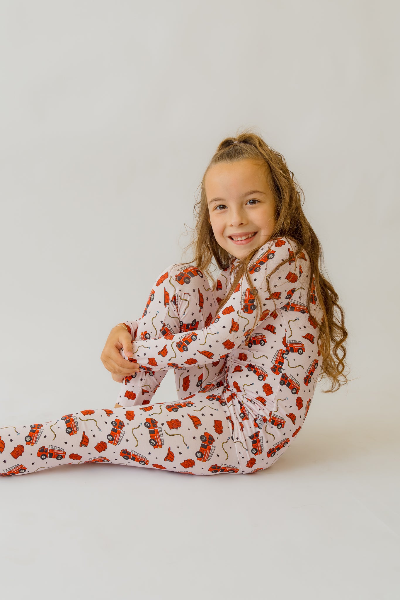 Pink Fire Truck 2 piece PJ's