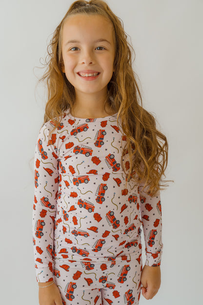 Pink Fire Truck 2 piece PJ's