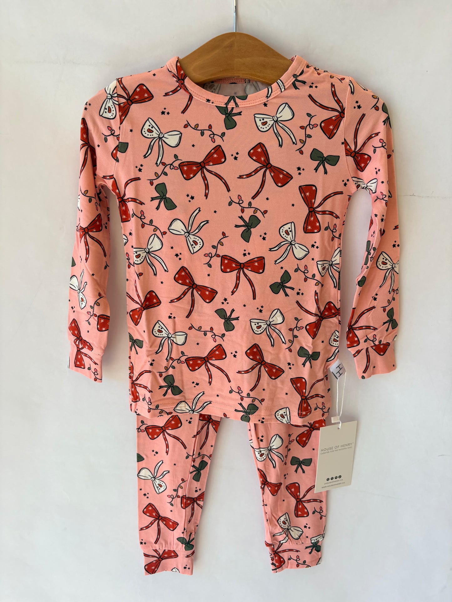 Holiday Bows 2 piece PJ's