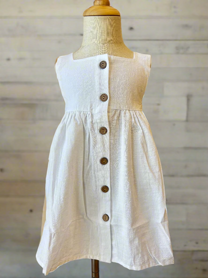 White Babydoll Button Dress
