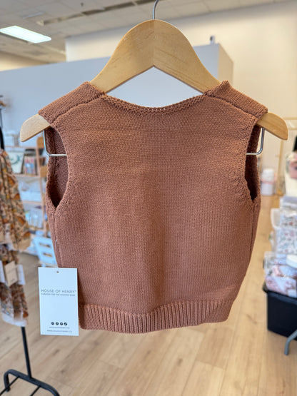 Knit Sweater Vest - Camel