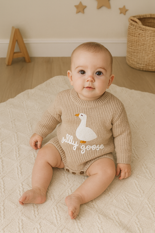 Silly Goose Knit Sweater Romper