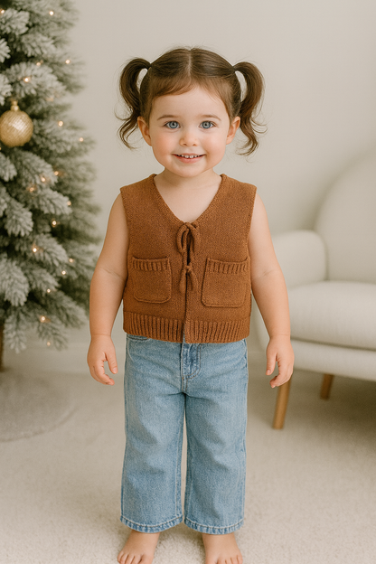 Knit Sweater Vest - Camel