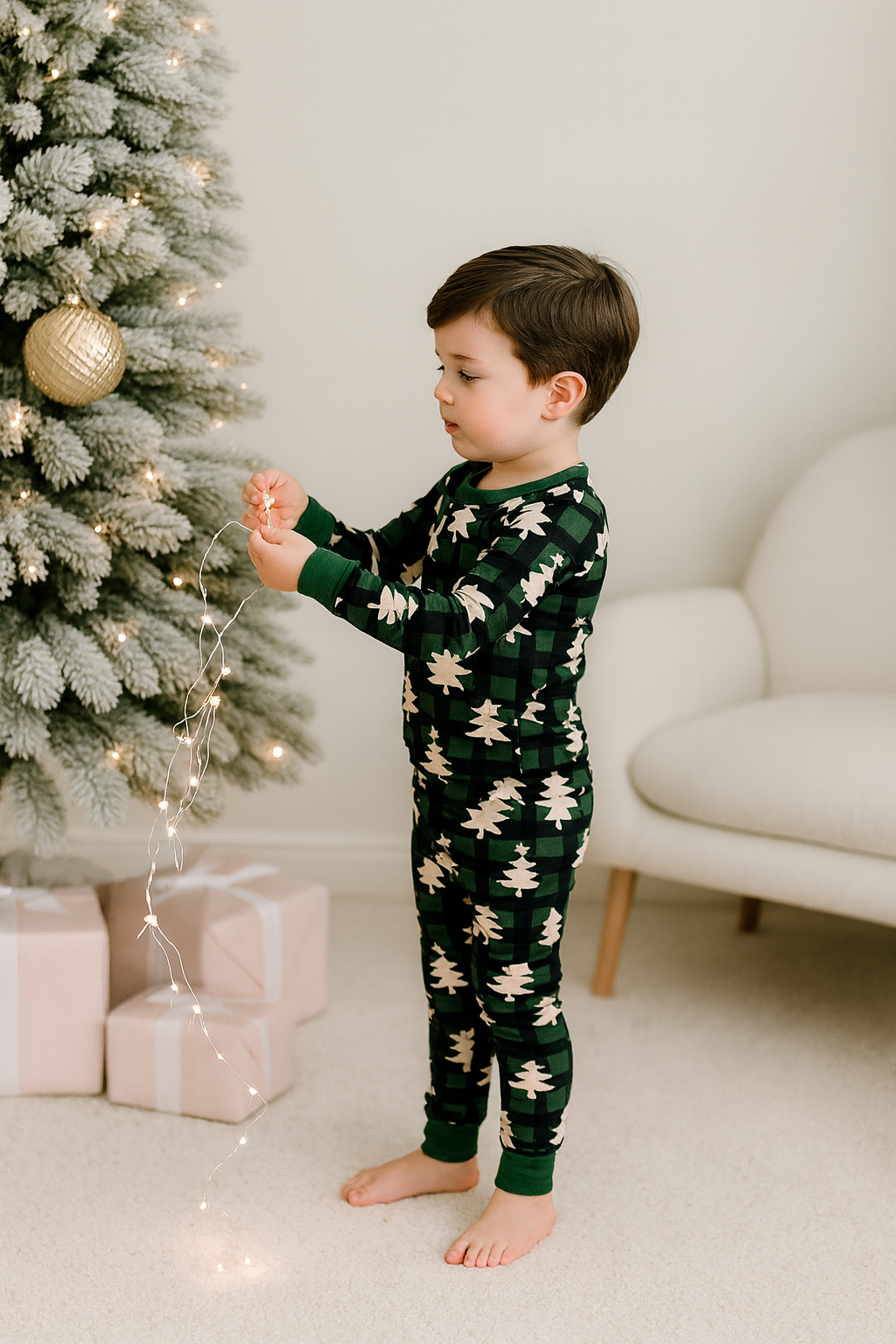 Holiday Plaid Trees 2 piece PJ's